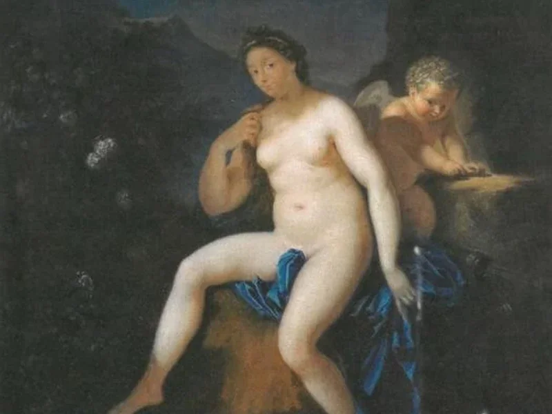 1723-Carolina Luisa d'Assia-Darmstadt - Venere e Amore. Dopo Adriaen van der Werff